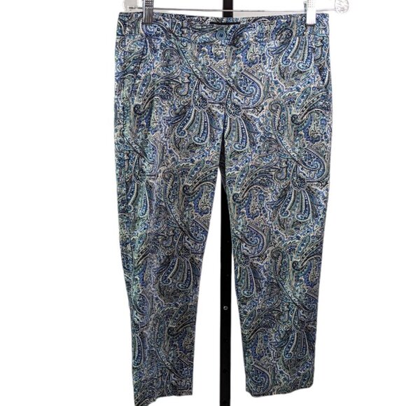 TALBOTS PETITES MODERN FIT Cotton Stretch Capri Pants Paisley Size 6 Petite - Picture 10 of 10